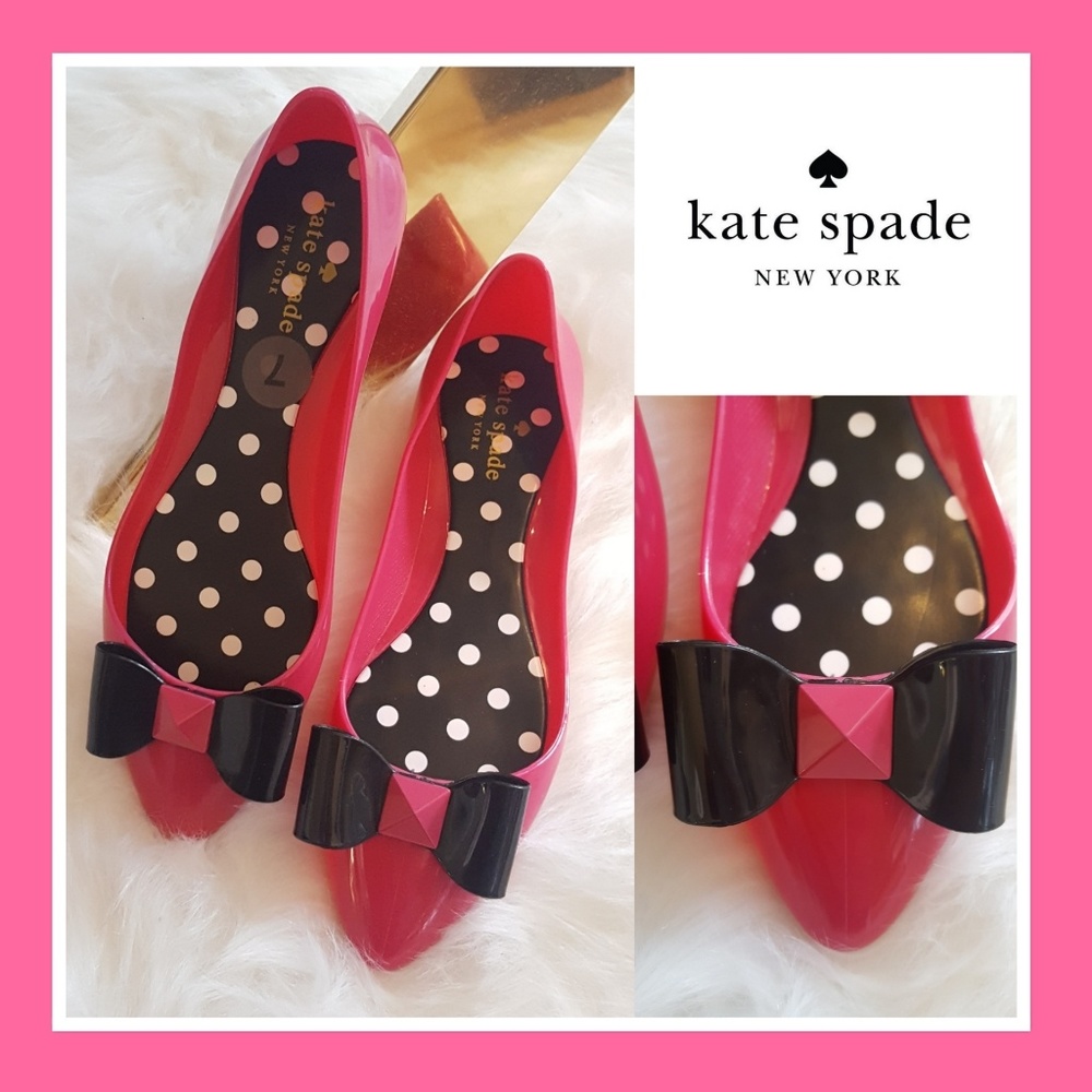 NWOT Kate Spade Jelly Bow Flats